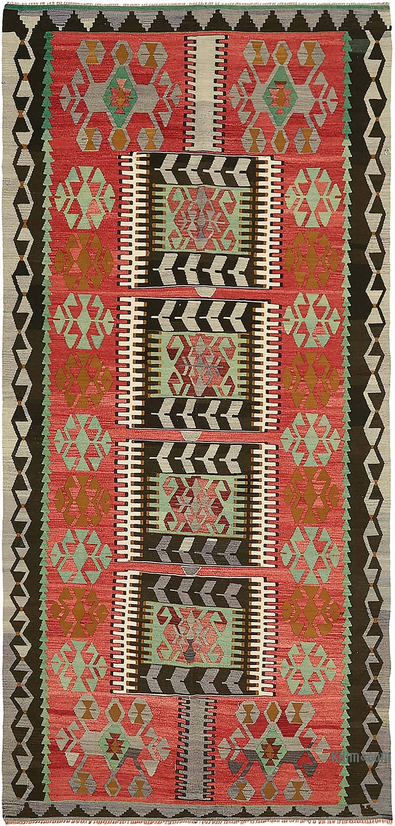 Vintage Anatolian Kilim Rug - 5' 10" x 11' 7" (70" x 139") - K0079184