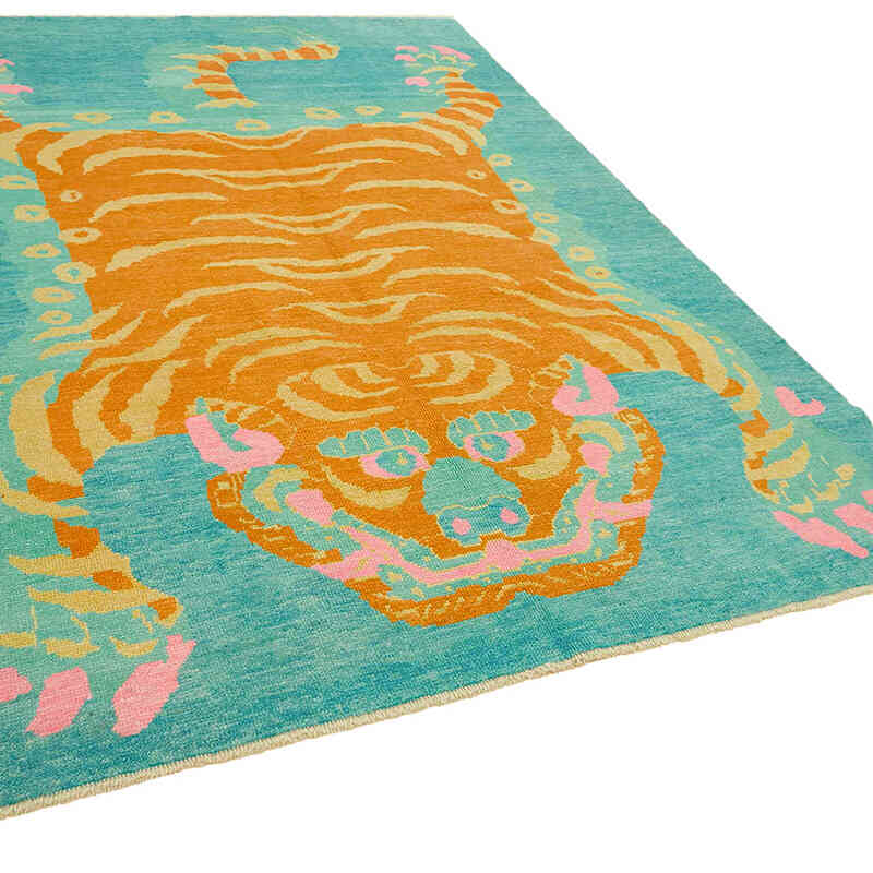 Alfombra Nueva de Nudo a Mano con Diseño de Tigre - 220 cm x 310 cm - K0079190