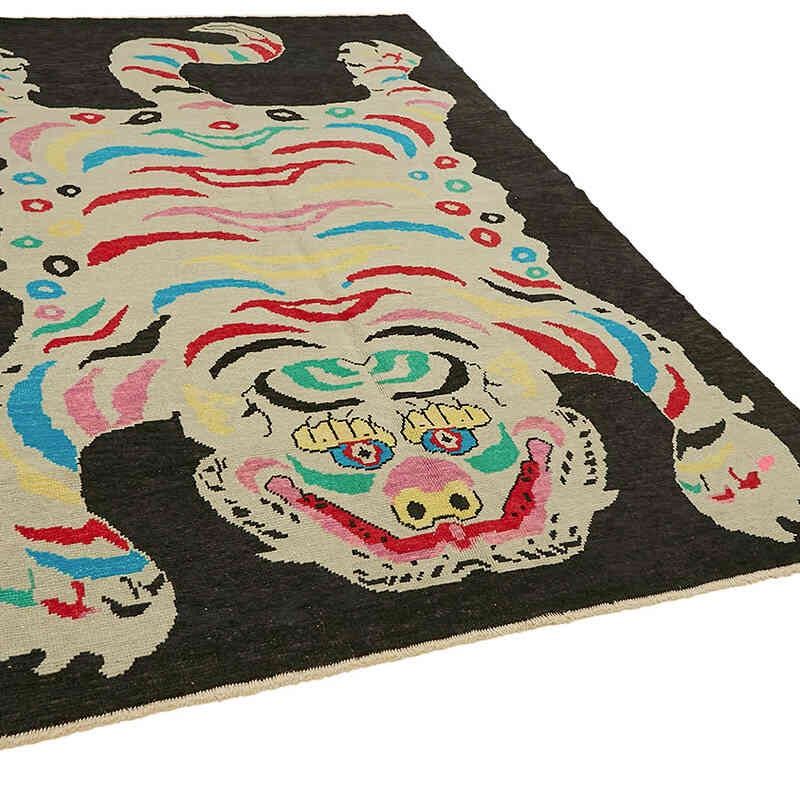 New Hand-Knotted Tiger Rug - 6' 10" x 10' 2" (82" x 122") - K0079192