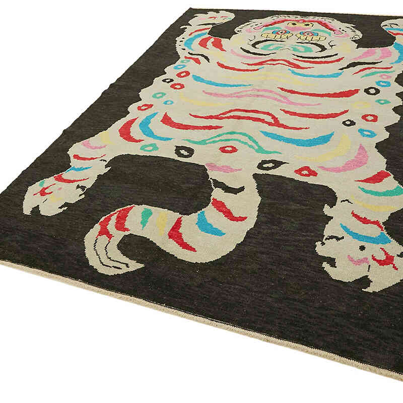 New Hand-Knotted Tiger Rug - 6' 10" x 10' 2" (82" x 122") - K0079192