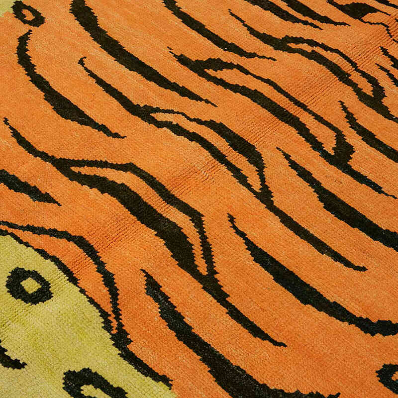 Alfombra Nueva de Nudo a Mano con Diseño de Tigre - 183 cm x 200 cm - K0079195