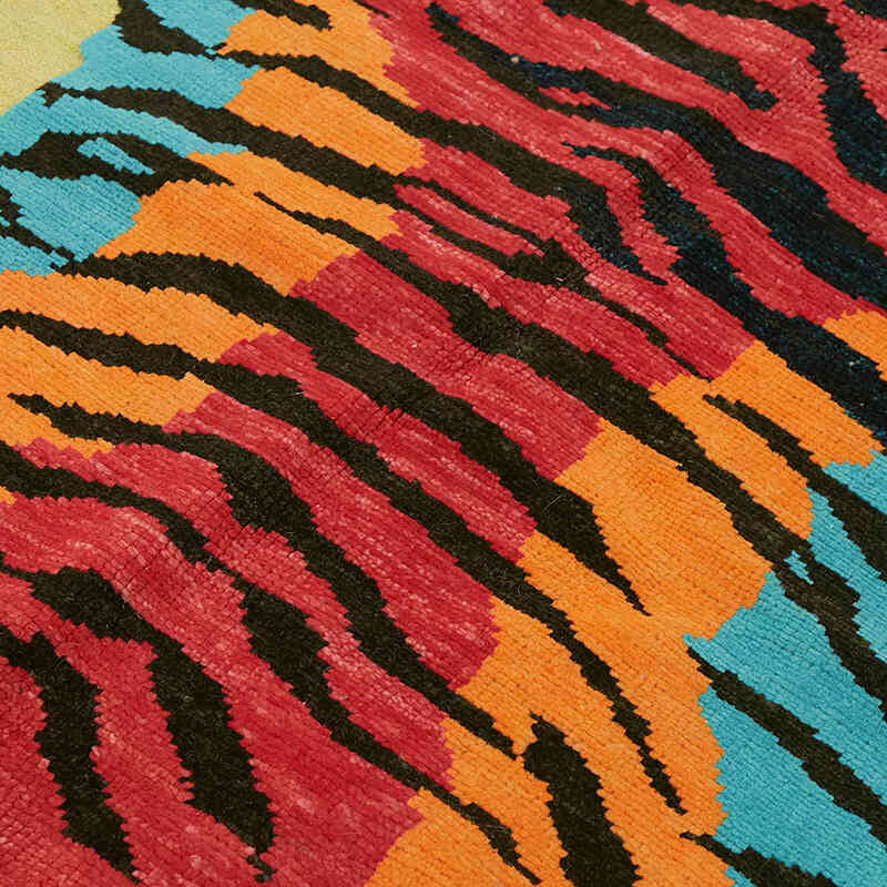 New Hand-Knotted Tiger Rug - 5' 3" x 6' 8" (63" x 80") - K0079197