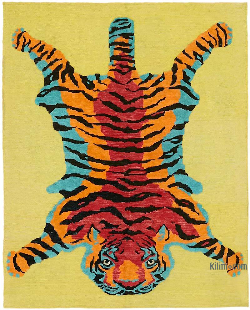 New Hand-Knotted Tiger Rug - 5' 3" x 6' 8" (63" x 80") - K0079197