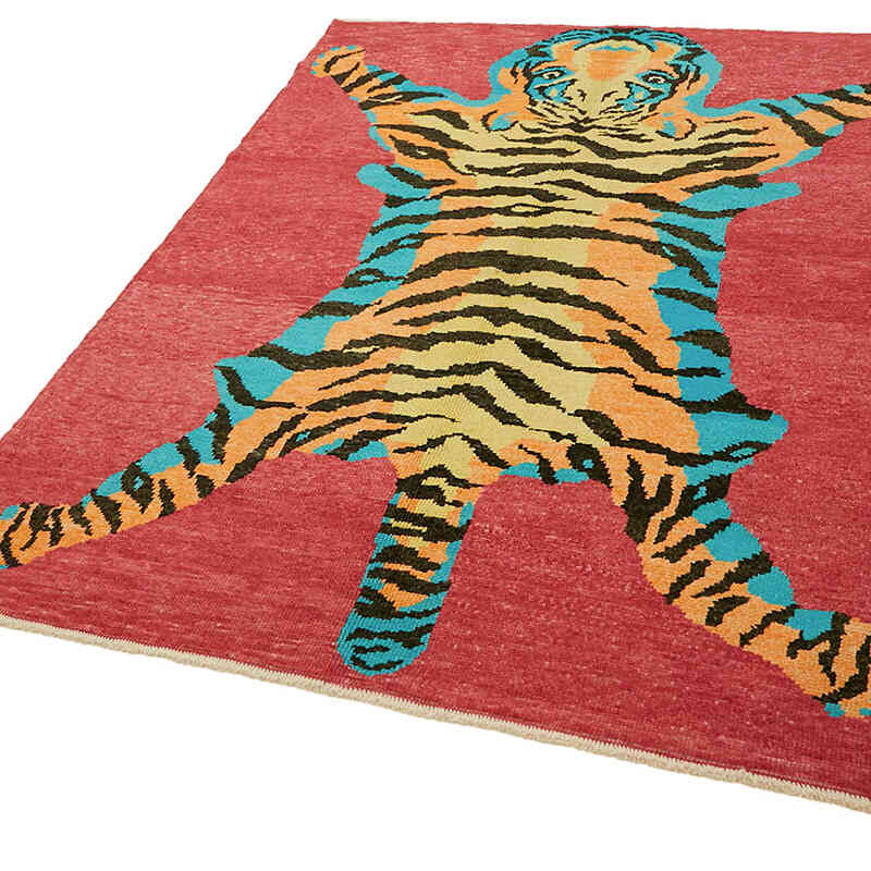 New Hand-Knotted Tiger Rug - 5' 6" x 7' 4" (66" x 88") - K0079199