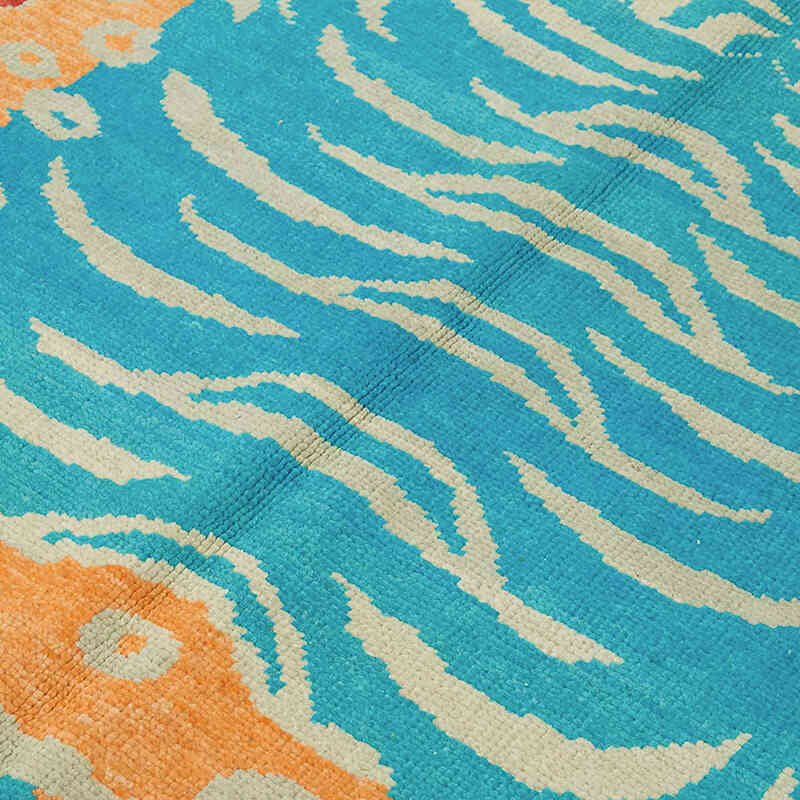 Alfombra Nueva de Nudo a Mano con Diseño de Tigre - 152 cm x 202 cm - K0079200