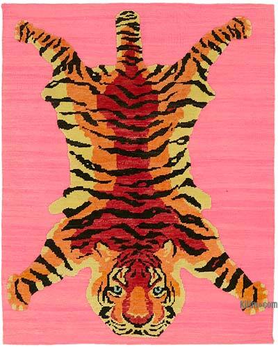 New Hand-Knotted Tiger Rug - 4' 9" x 6'  (57" x 72")