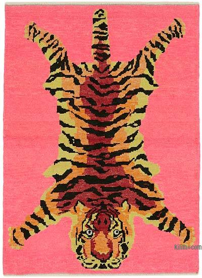 New Hand-Knotted Tiger Rug - 4' 2" x 5' 10" (50" x 70")