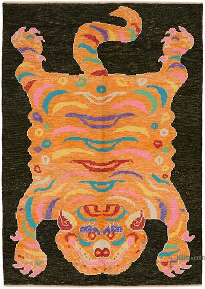 New Hand-Knotted Tiger Rug - 5' 7" x 7' 10" (67" x 94")