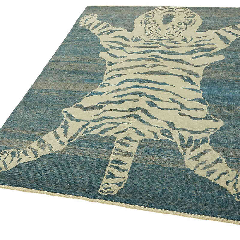 New Hand-Knotted Tiger Rug - 4' 8" x 6' 4" (56" x 76") - K0079207