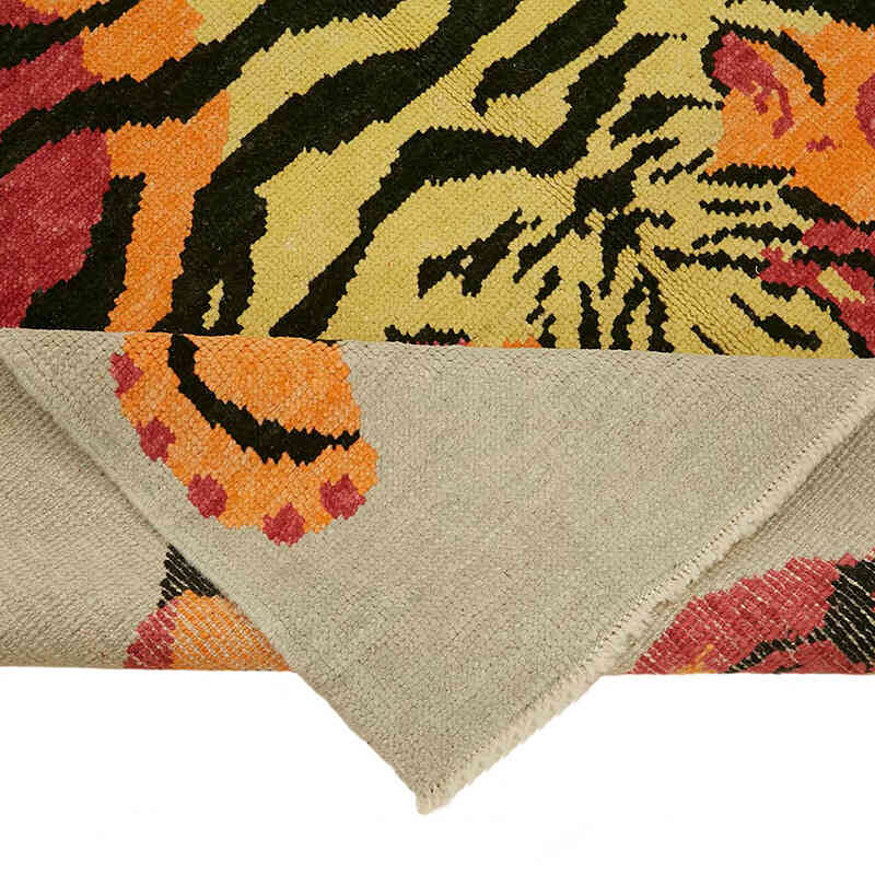Alfombra Nueva de Nudo a Mano con Diseño de Tigre - 168 cm x 230 cm - K0079208