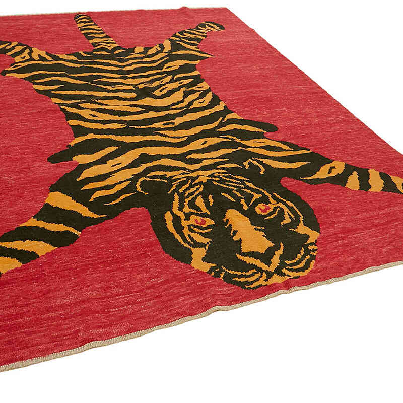 New Hand-Knotted Tiger Rug - 8' 3" x 9' 11" (99" x 119") - K0079209