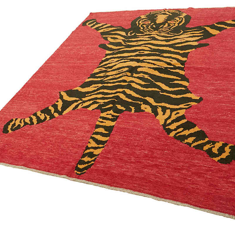 New Hand-Knotted Tiger Rug - 8' 3" x 9' 11" (99" x 119") - K0079209