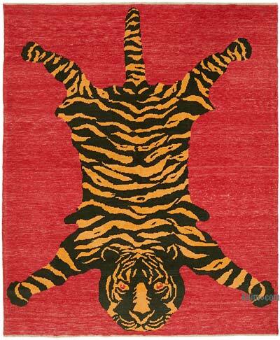 Alfombra Nueva de Nudo a Mano con Diseño de Tigre - 252 cm x 301 cm