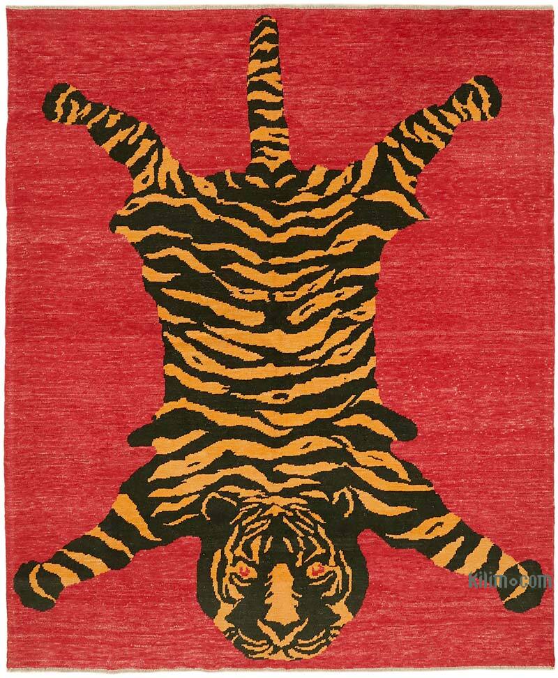 New Hand-Knotted Tiger Rug - 8' 3" x 9' 11" (99" x 119") - K0079209
