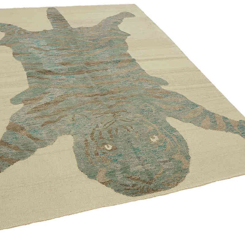 New Hand-Knotted Tiger Rug - 6' 7" x 8' 11" (79" x 107") - K0079214