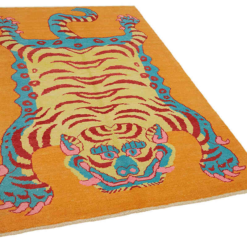 New Hand-Knotted Tiger Rug - 5' 1" x 8' 1" (61" x 97") - K0079215