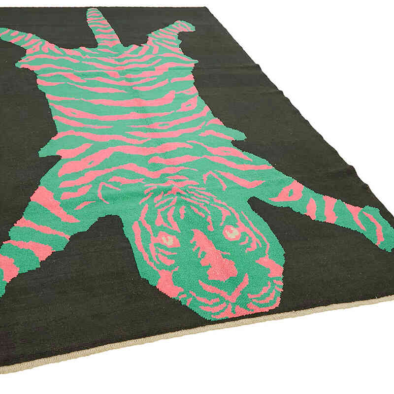 New Hand-Knotted Tiger Rug - 6' 8" x 10' 10" (80" x 130") - K0079216