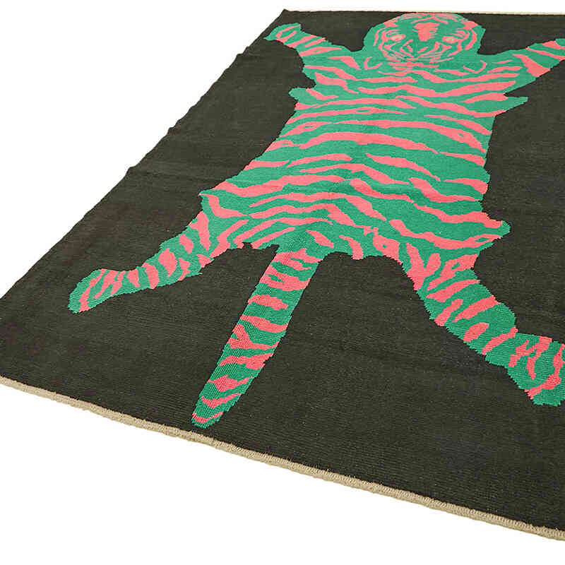 New Hand-Knotted Tiger Rug - 6' 8" x 10' 10" (80" x 130") - K0079216