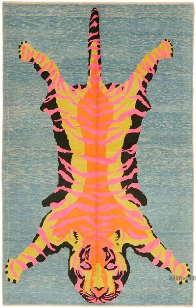 Alfombra Nueva de Nudo a Mano con Diseño de Tigre - 217 cm x 341 cm