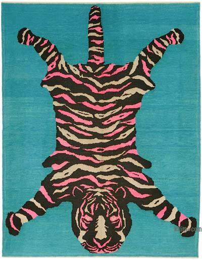 Alfombra Nueva de Nudo a Mano con Diseño de Tigre - 252 cm x 322 cm