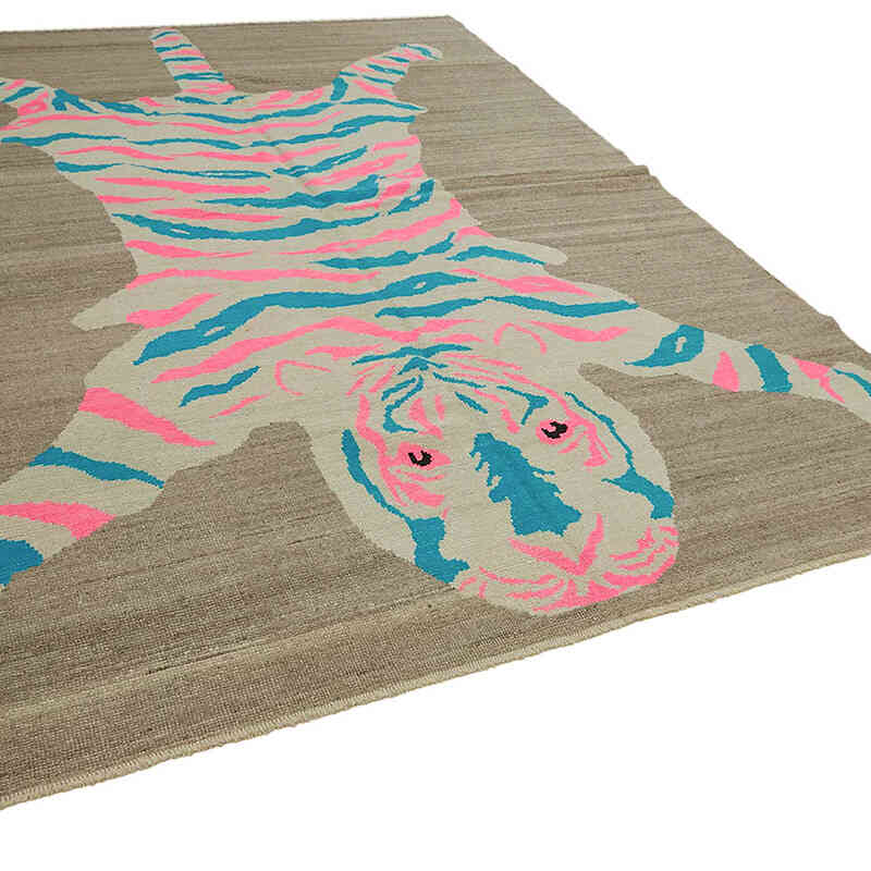 New Hand-Knotted Tiger Rug - 8' 5" x 11' 5" (101" x 137") - K0079221