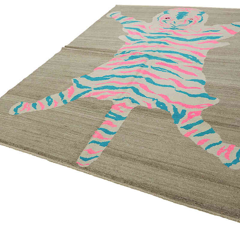 New Hand-Knotted Tiger Rug - 8' 5" x 11' 5" (101" x 137") - K0079221