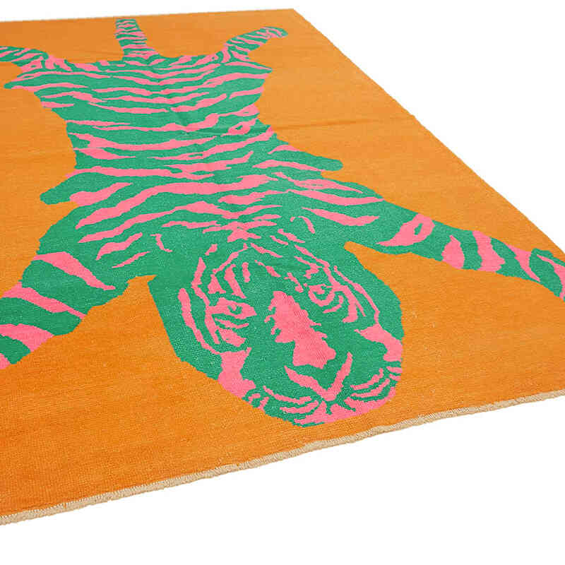 New Hand-Knotted Tiger Rug - 7' 4" x 10' 9" (88" x 129") - K0079222