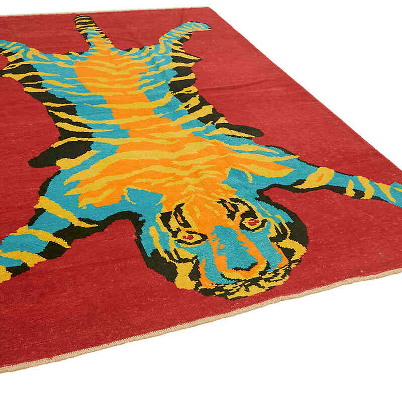 Alfombra Nueva de Nudo a Mano con Diseño de Tigre - 228 cm x 305 cm - K0079224
