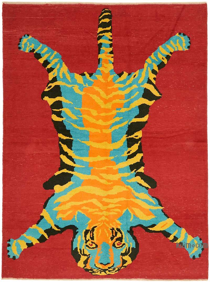 Alfombra Nueva de Nudo a Mano con Diseño de Tigre - 228 cm x 305 cm - K0079224