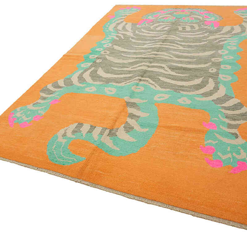New Hand-Knotted Tiger Rug - 6' 11" x 10' 6" (83" x 126") - K0079228
