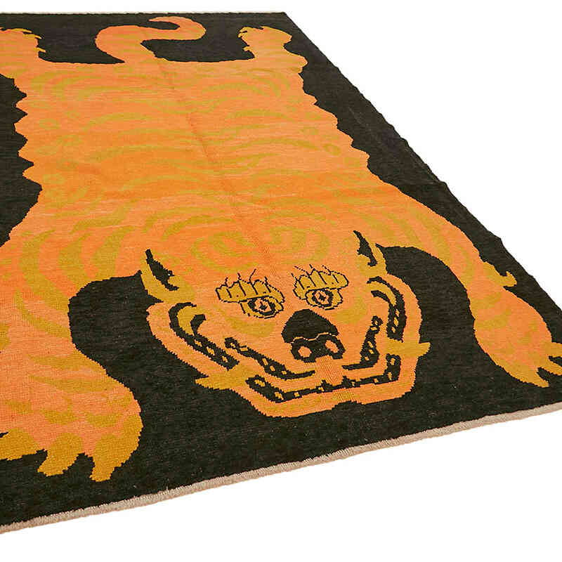 New Hand-Knotted Tiger Rug - 6' 11" x 11'  (83" x 132") - K0079230