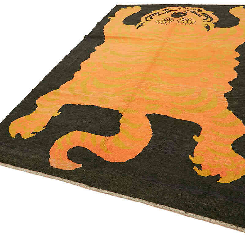 New Hand-Knotted Tiger Rug - 6' 11" x 11'  (83" x 132") - K0079230