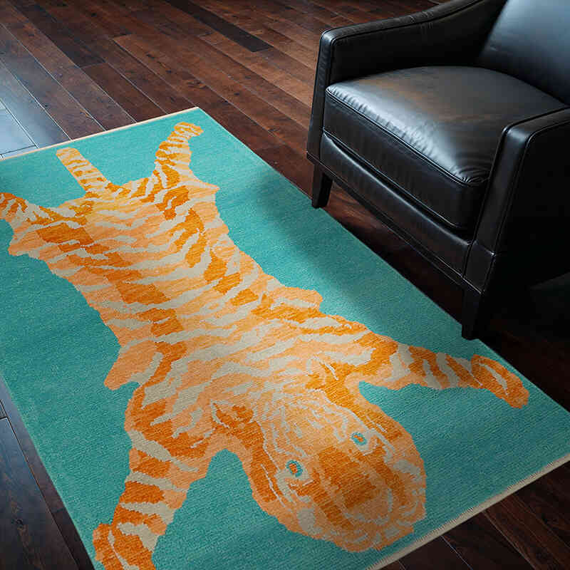 Yeni Kaplan Desenli Halı - 123 cm x 184 cm - K0079232