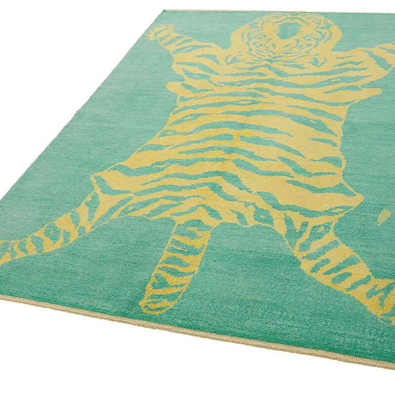 New Hand-Knotted Tiger Rug - 6' 2" x 8' 5" (74" x 101") - K0079233