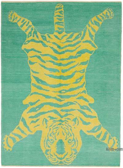 New Hand-Knotted Tiger Rug - 6' 2" x 8' 5" (74" x 101")