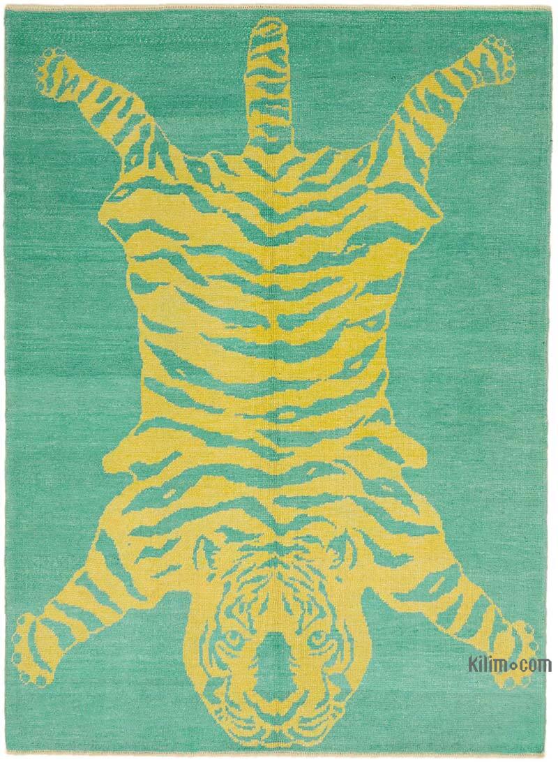 New Hand-Knotted Tiger Rug - 6' 2" x 8' 5" (74" x 101") - K0079233