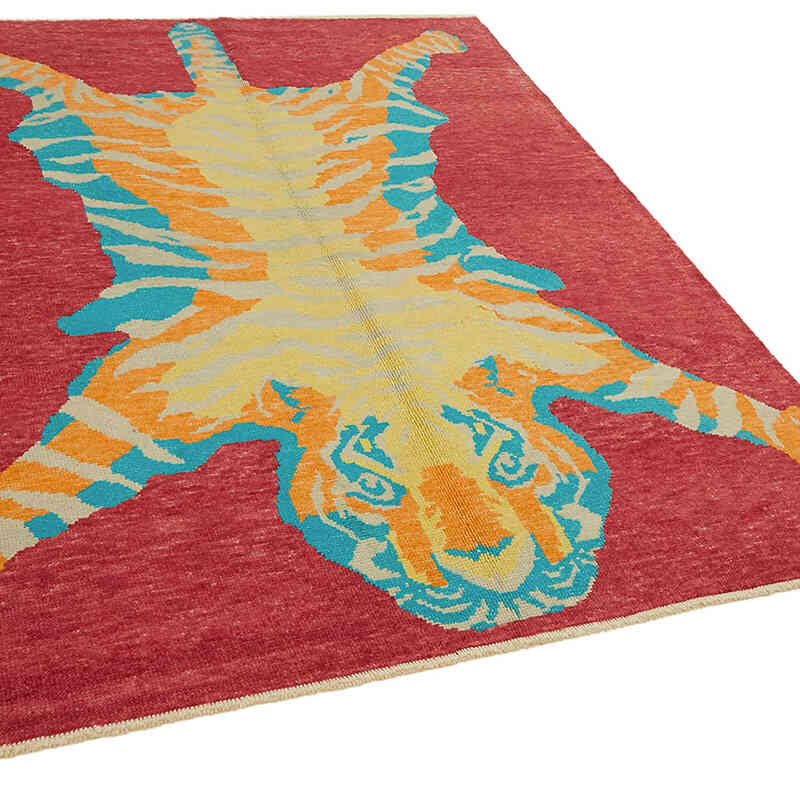 New Hand-Knotted Tiger Rug - 6' 4" x 7' 10" (76" x 94") - K0079236