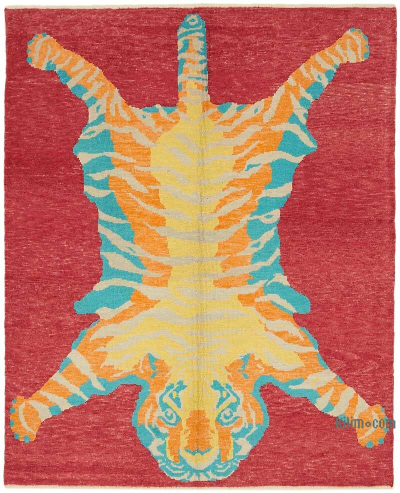New Hand-Knotted Tiger Rug - 6' 4" x 7' 10" (76" x 94") - K0079236
