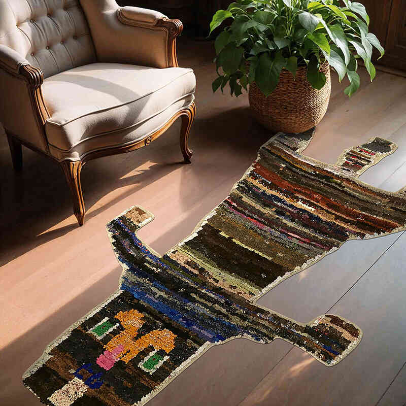 New Hand-Knotted Tiger Rug - 4' 7" x 6' 7" (55" x 79") - K0079242