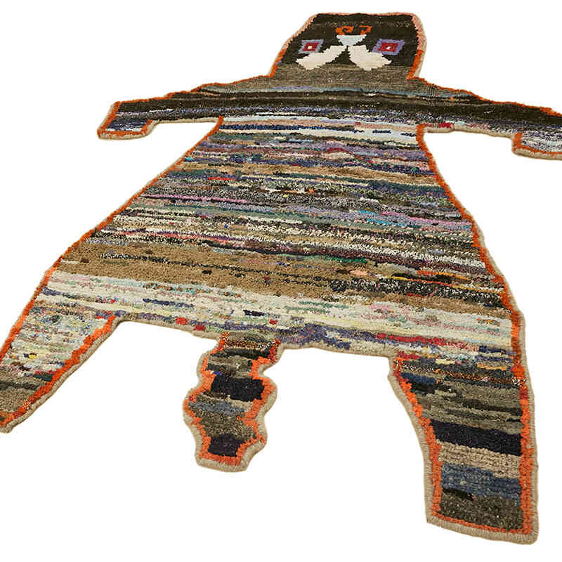 Alfombra Nueva de Nudo a Mano con Diseño de Tigre - 145 cm x 183 cm - K0079247