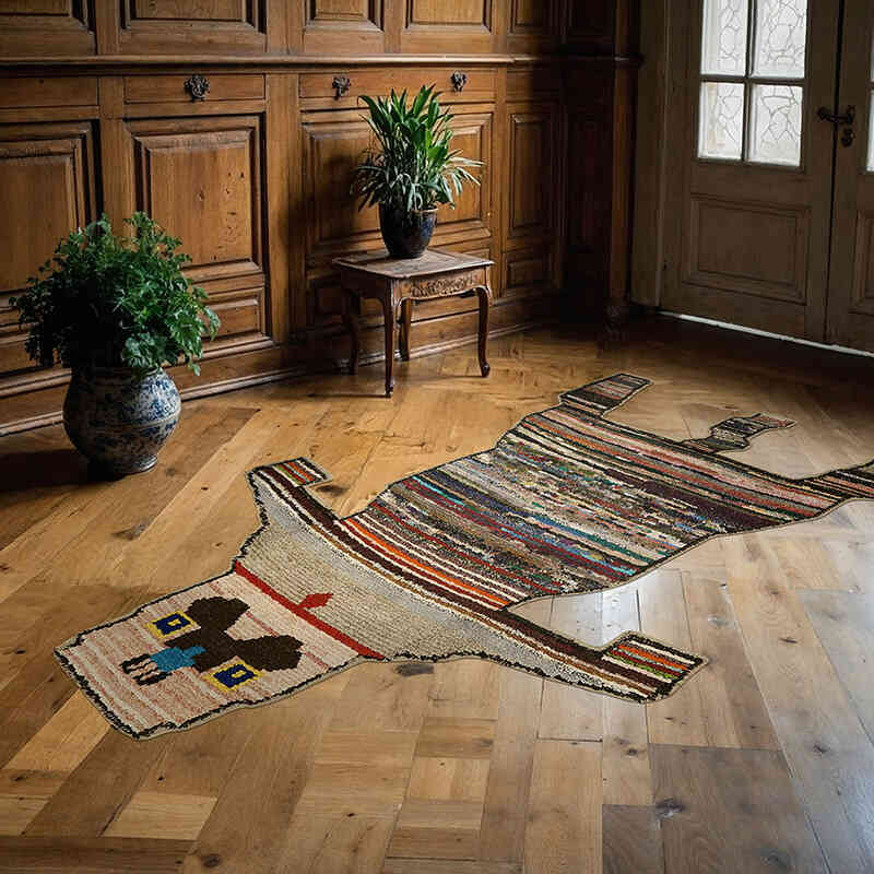 New Hand-Knotted Tiger Rug - 4' 7" x 7' 3" (55" x 87") - K0079248