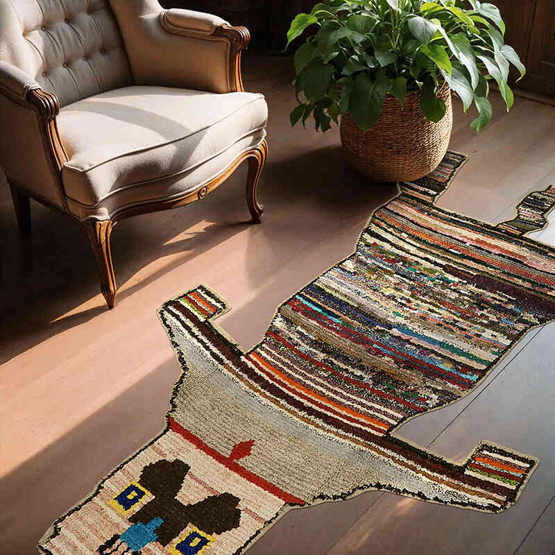 New Hand-Knotted Tiger Rug - 4' 7" x 7' 3" (55" x 87") - K0079248