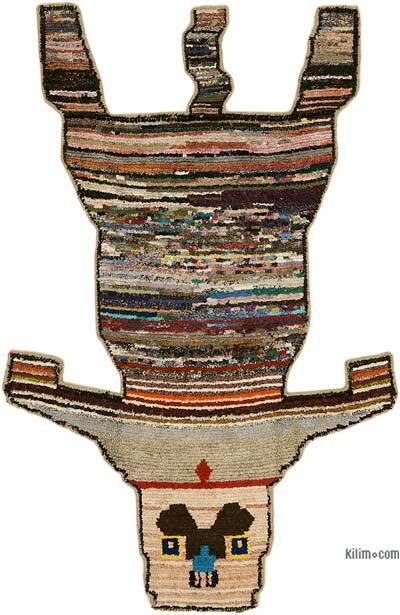 New Hand-Knotted Tiger Rug - 4' 7" x 7' 3" (55" x 87")