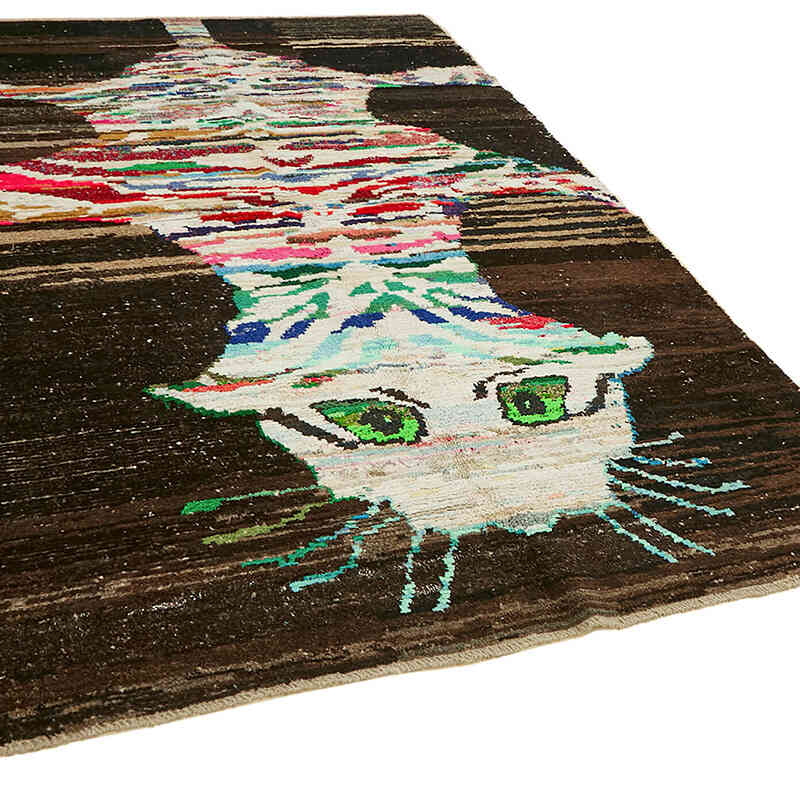 New Hand-Knotted Tiger Rug - 6' 11" x 10' 1" (83" x 121") - K0079249