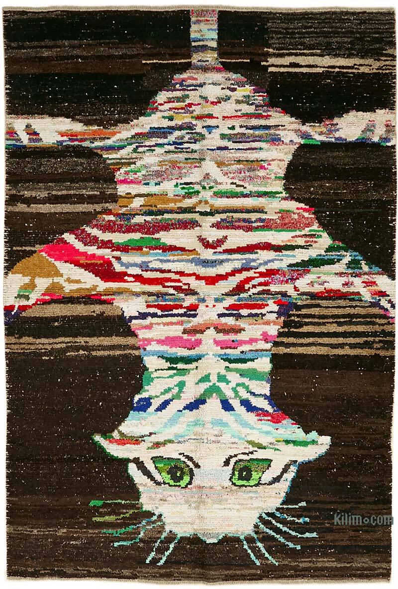New Hand-Knotted Tiger Rug - 6' 11" x 10' 1" (83" x 121") - K0079249