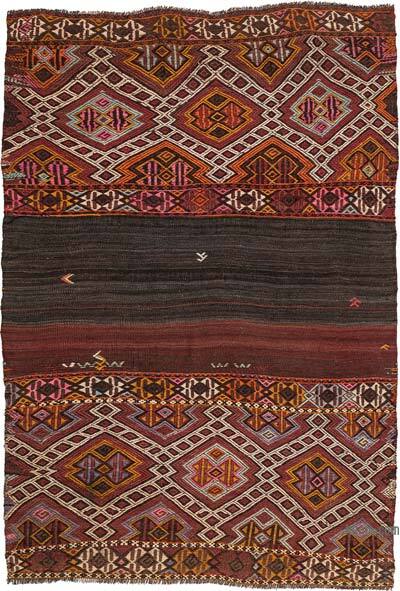 Vintage Bayburt Kilim Rug - 3' 11" x 5' 11" (47" x 71")