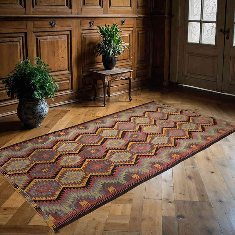 Alfombra Vintage Antalya Kilim - 136 cm x 252 cm - K0079282