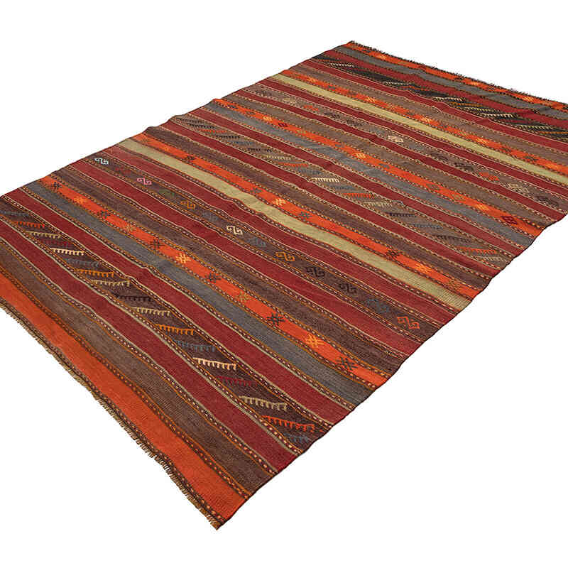 Vintage Denizli Kilim Rug - 5' 2" x 8'  (62" x 96") - K0079289