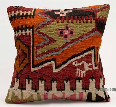 Kilim Pillow Cover - 1' 4" x 1' 4" (16" x 16")