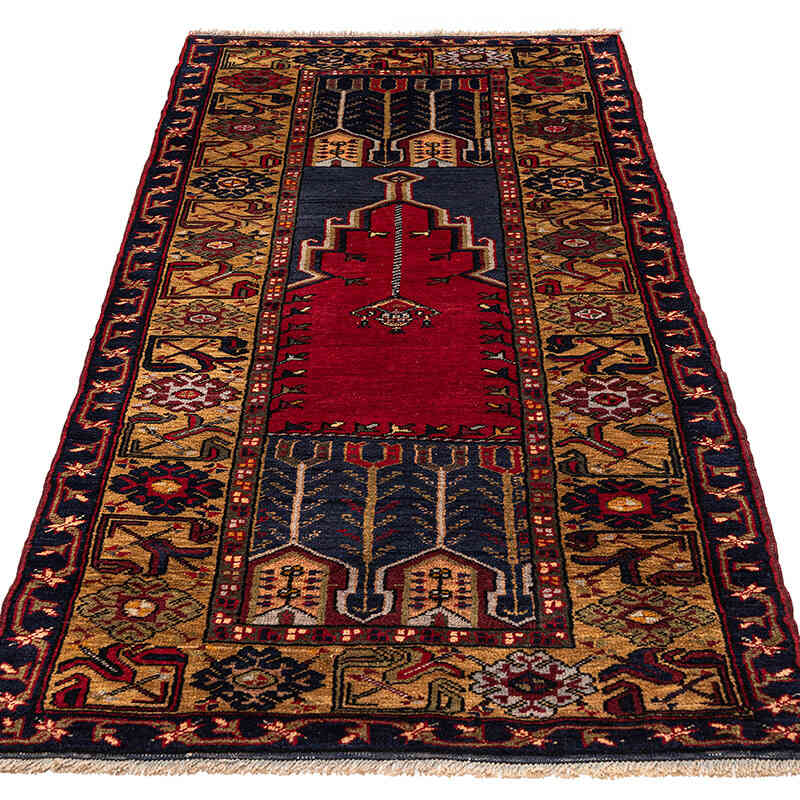 Alfombra Vintage Turca Anudada a Mano - 98 cm x 210 cm - K0079408